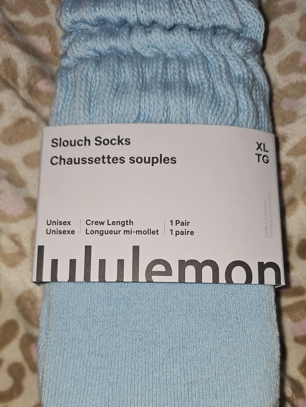 Lululemon Slouch Socks, Nwts Sz X-large!! Blue- FOAM!! Beautiful!